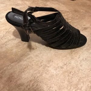 AEROSOLES 3” back ankle strap open toe sandal